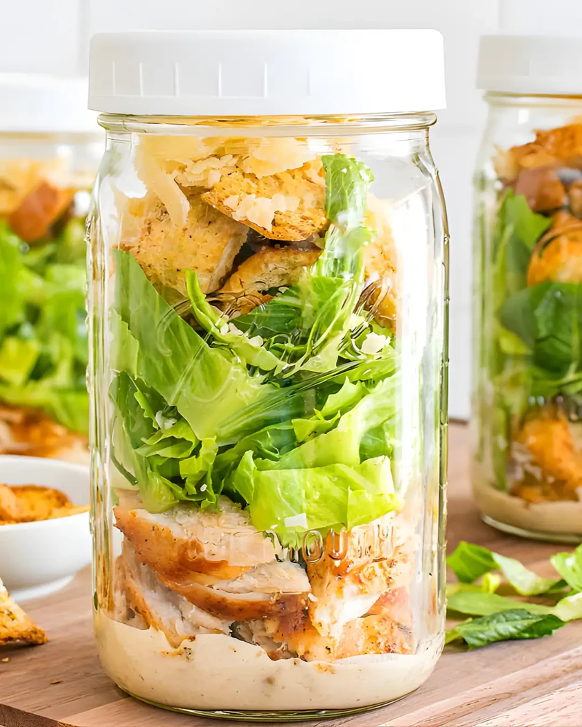 Salada Caesar com molho original no pote